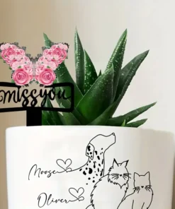 Art Deco Acrylic "Miss You" Memorial Garden Stake, 20.32x11.94 cm, Multipurpose Outdoor Tombstone Marker for Cemetery, Condolences & Loved Ones Tribute, Memorial Day Decorations