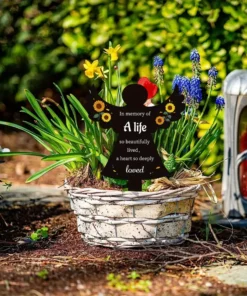 Angel-Shaped Memorial Plaque Stake - Waterproof Acrylic, Perfect for Cemetery & Garden Decor - In Memory of a Life So Beautifully Lived, A Heart So Deeply Loved