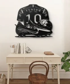 Soccer Inspired Metal Wall Art Versatile Decor for Home, Living Room, Outdoor Spaces & More - Perfect Father's Day Birthday Gift Idea