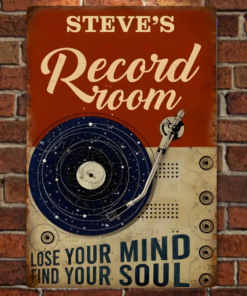 Record Music RoomPersonalized Metal Sign Music Lover Wall Art