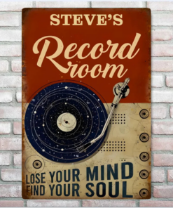 Record Music RoomPersonalized Metal Sign Music Lover Wall Art