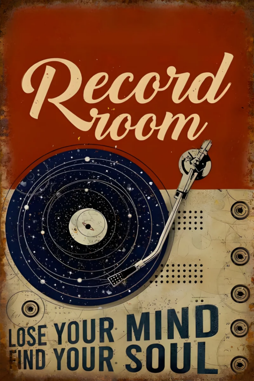 Record Music RoomPersonalized Metal Sign Music Lover Wall Art