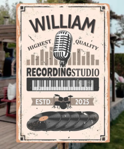 Personalized Recording Studio Metal Sign Iron Decor Pieces Music Lovers Wall Art Home Decor