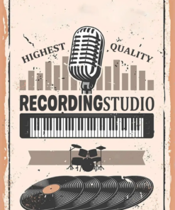 Personalized Recording Studio Metal Sign Iron Decor Pieces Music Lovers Wall Art Home Decor