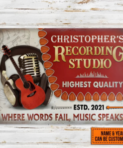 Personalized Acoustic Guitar Where Words Music Speaks Classic Metal Signs Music Lovers Wall Art