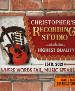 Personalized Acoustic Guitar Where Words Music Speaks Classic Metal Signs Music Lovers Wall Art