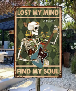 Lonely Musician Personalized Metal Sign Lost My Mind Find My Soul Wall Art Music Lover Decor