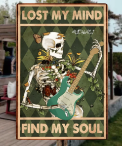 Lonely Musician Personalized Metal Sign Lost My Mind Find My Soul Wall Art Music Lover Decor