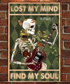 Lonely Musician Personalized Metal Sign Lost My Mind Find My Soul Wall Art Music Lover Decor