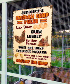 Chicken Coop Rules Personalized Country Farming Metal Sign Famer Wall Sign