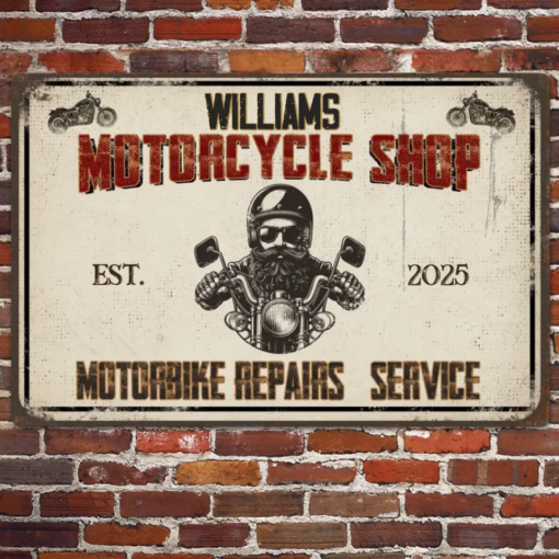 Personalized Motorcycle Repairs Service Metal Sign Motorcycle Lover Wall Art Freedom Ride Creative Iron Sheet