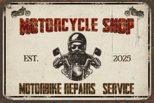 Personalized Motorcycle Repairs Service Metal Sign Motorcycle Lover Wall Art Freedom Ride Creative Iron Sheet