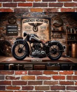 Personalized Legends Never Die Biker Rectangle Metal Sign Gift For Biker Motorcycle Creative Iron Sheet