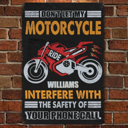 Motorcyclist Personalized Metal Sign Perfect for Biker Birthday Gifts