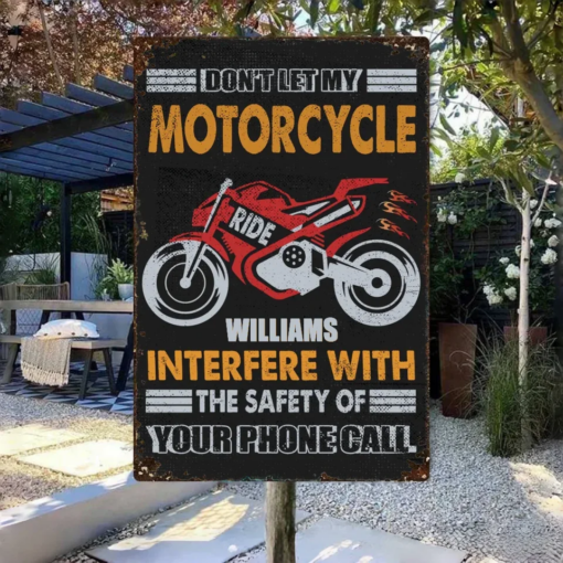 Motorcyclist Personalized Metal Sign Perfect for Biker Birthday Gifts