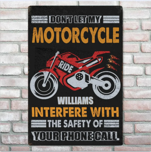 Motorcyclist Personalized Metal Sign Perfect for Biker Birthday Gifts
