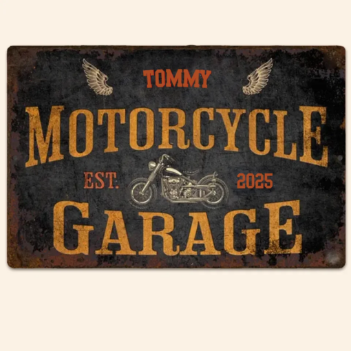 Personalized Motorcycle Metal Sign Gift for Biker Motorcycle Garage Decor Motorbike Lover Creative Iron Sheet