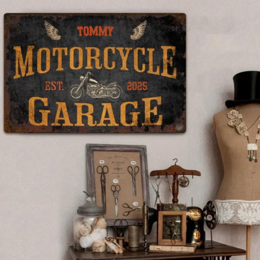 Personalized Motorcycle Metal Sign Gift for Biker Motorcycle Garage Decor Motorbike Lover Creative Iron Sheet