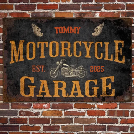 Personalized Motorcycle Metal Sign Gift for Biker Motorcycle Garage Decor Motorbike Lover Creative Iron Sheet