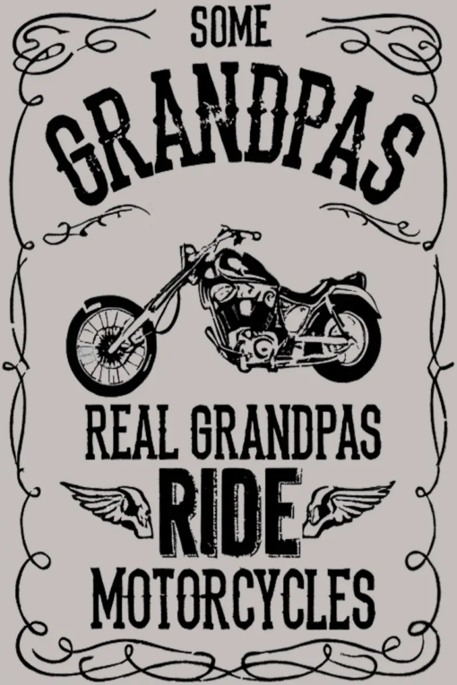 Grandpa Motorcycle Metal Sign Grandpa Gift, Some Grandpa Real Grandpas Ride Motorcycles Personalized Creative Iron Sheet