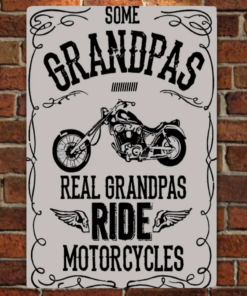 Grandpa Motorcycle Metal Sign Grandpa Gift, Some Grandpa Real Grandpas Ride Motorcycles Personalized Creative Iron Sheet