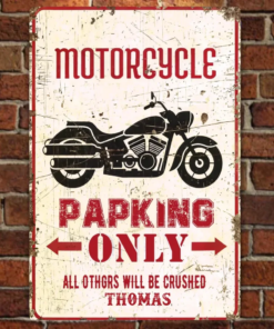 Motorcycle Parking Metal Sign Bike Parking Sign Motorcycle Gift Premium Quality Rustic Metal Sign