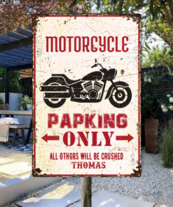 Motorcycle Parking Metal Sign Bike Parking Sign Motorcycle Gift Premium Quality Rustic Metal Sign