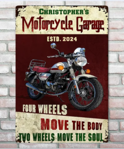 Motorcycle Metal Sign Garage Sign Auto Mechanic Garage Four Wheels Customized Classic Metal Signs