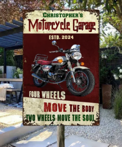 Motorcycle Metal Sign Garage Sign Auto Mechanic Garage Four Wheels Customized Classic Metal Signs