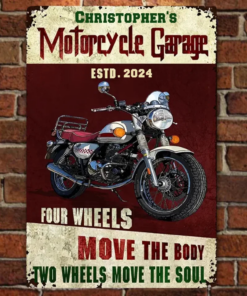 Motorcycle Metal Sign Garage Sign Auto Mechanic Garage Four Wheels Customized Classic Metal Signs