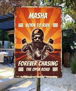 Fuel Your Fire Chase The Horizon Personalized Wall Art Motorcycle Premium Quality Rustic Metal Sign