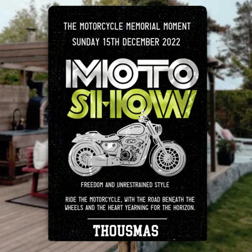 Motorcycle Memorial Moment Personalized Metal Sign Suitable for Riders, Motor Show Creative Iron Sheet