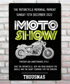 Motorcycle Memorial Moment Personalized Metal Sign Suitable for Riders, Motor Show Creative Iron Sheet