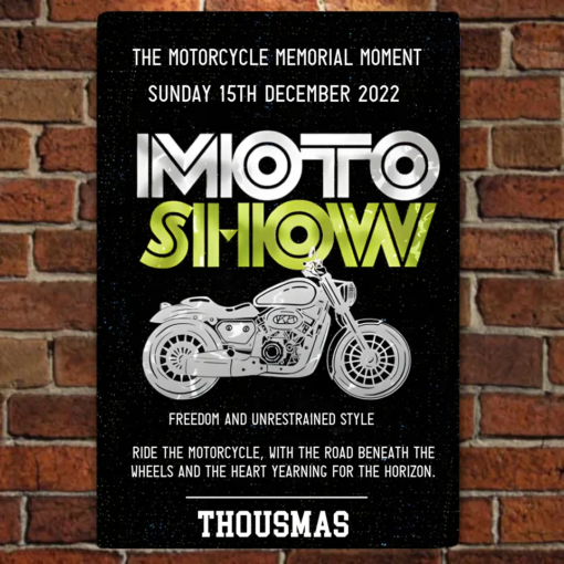 Motorcycle Memorial Moment Personalized Metal Sign Suitable for Riders, Motor Show Creative Iron Sheet