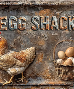 Your Egg Shack Personalized Chicken Rectangle Metal Sign Gift For Famer, Chicken Lover