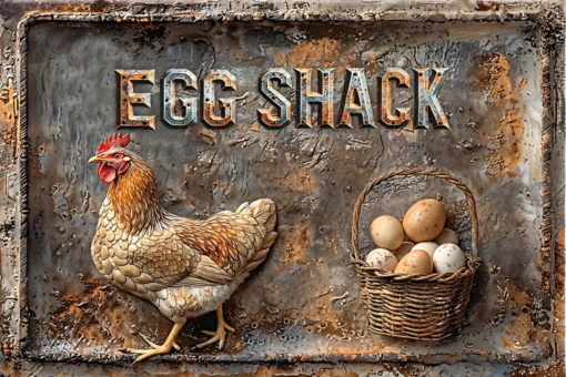 Your Egg Shack Personalized Chicken Rectangle Metal Sign Gift For Famer, Chicken Lover