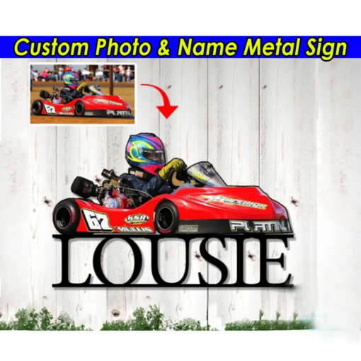 PDirt Track Racing Personalized Photo Metal Sign