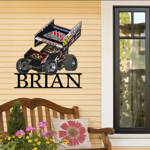 PDirt Track Racing Personalized Photo Metal Sign