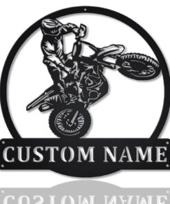 Custom Motocross Monogram Metal Signage Gift for a Biker Motorbike Creative Iron Sheet