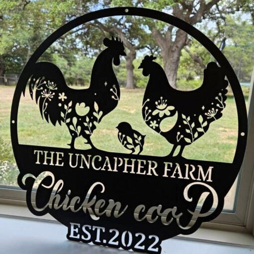 Personalized Farm Chicken Coop Metal Sign Farming Creative Iron Sheet Chicken Lover Gift