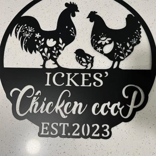 Personalized Farm Chicken Coop Metal Sign Farming Creative Iron Sheet Chicken Lover Gift