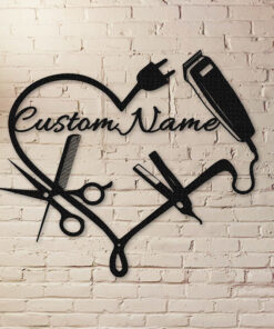 Personalized Hair Salon Metal Signs Barber Shop Decor Hairstylist Gift