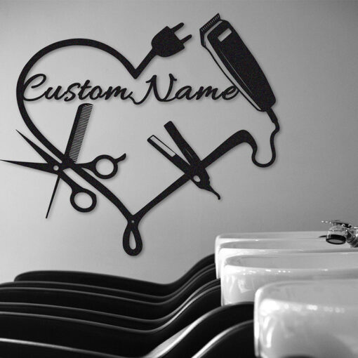 Personalized Hair Salon Metal Signs Barber Shop Decor Hairstylist Gift