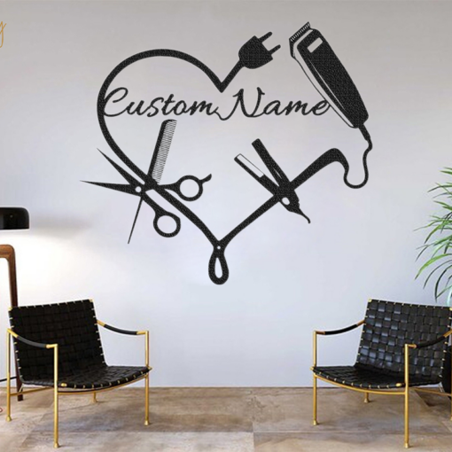 Personalized Hair Salon Metal Signs Barber Shop Decor Hairstylist Gift