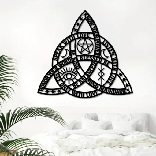 Good Witch Celtic Rope Knot Metal Wall Art Triquetra Infinity Celtic Rope Knot Irish Infinity Wall Decor Creative Wall Decor, Unique Modern Home Decor, Metal Wall Hanging Decor, Housewarming Gift