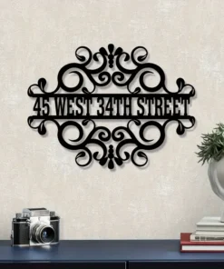 Custom Metal Address Sign with House Numbers Durable Wall Art for Exterior Home and Garden Decor, Personalized Family Name Easy Wall Mount, No Electricity Needed