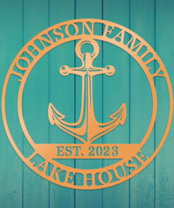 Anchor Metal Sign Boating Lover Gifts Lake House Creative Iron Sheet