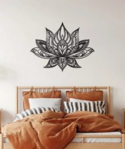 Lotus Mandala Metal Art Laser Cut Metal Signs Dcor for Room Gift for Yoga Lover