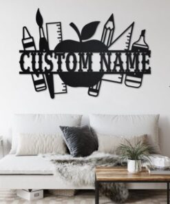 Teacher Split Metal Wall Art, Personalized Teacher Name Signs, Teacher Home Decor,