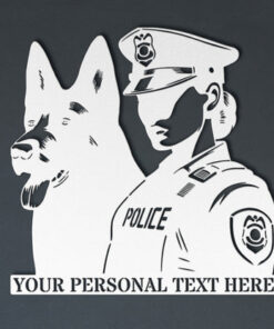 Personalized Female Police Officer Metal Sign. Custom K-9 German Shepherd Wall Decor Gift